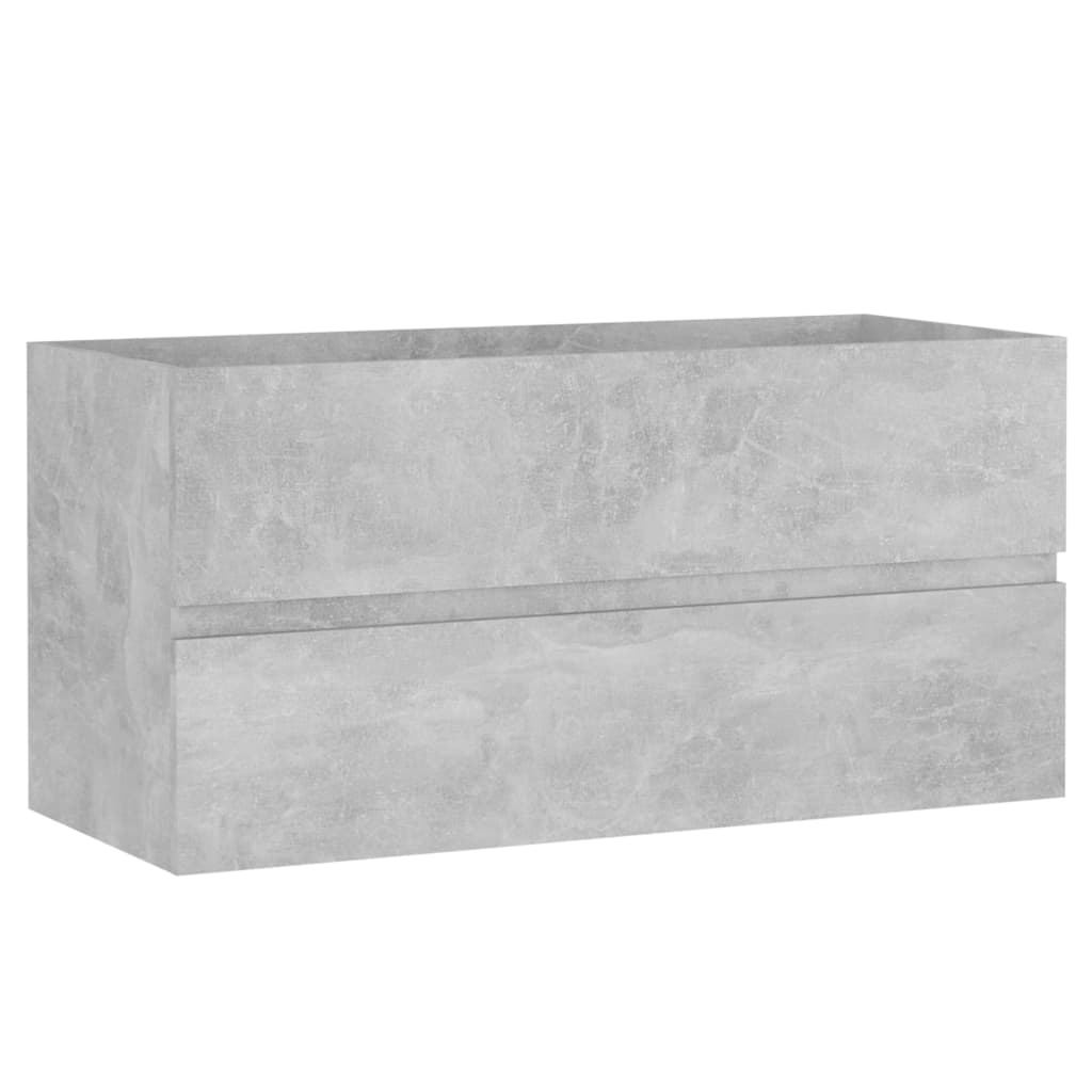 Mobile Lavabo Grigio Cemento 90x38,5x45 cm in Legno Multistrato | homemem39