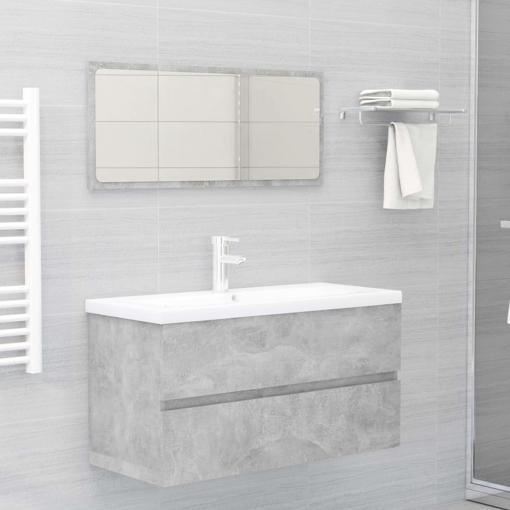 Mobile Lavabo Grigio Cemento 90x38,5x45 cm in Legno Multistrato | homemem39