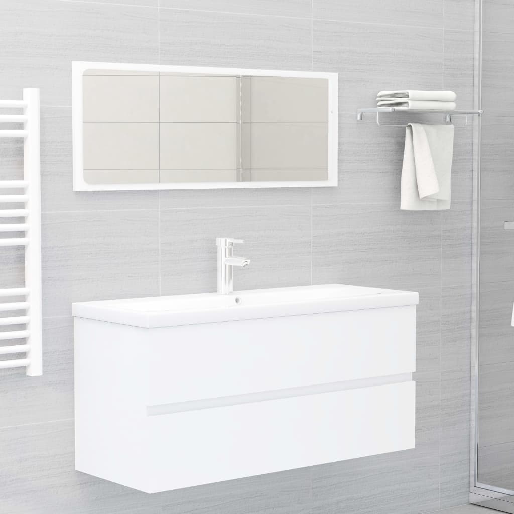 Mobile Lavabo Bianco 100x38,5x45 cm in Legno Multistrato | homemem39