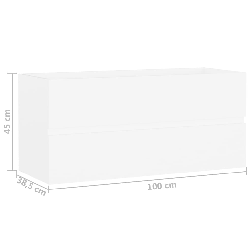 Mobile Lavabo Bianco 100x38,5x45 cm in Legno Multistrato | homemem39