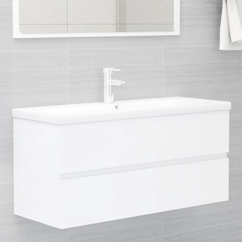 Mobile Lavabo Bianco 100x38,5x45 cm in Legno Multistrato | homemem39