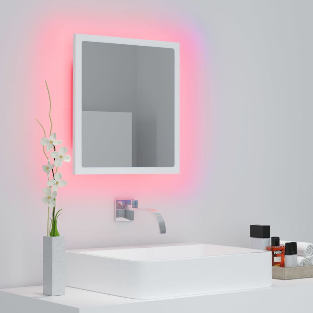 Specchio da Bagno con LED Bianco 40x8,5x37 cm in Acrilico | homemem39