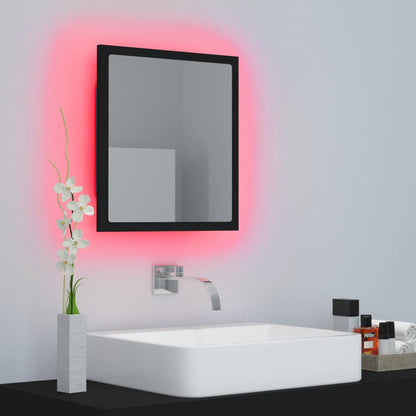 Specchio da Bagno a LED Nero 40x8,5x37 cm in Acrilico - homemem39