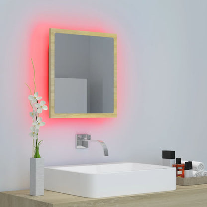 Specchio da Bagno LED Rovere Sonoma 40x8,5x37 cm in Acrilico - homemem39