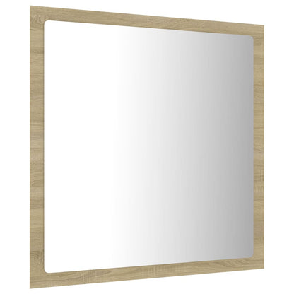 Specchio da Bagno LED Rovere Sonoma 40x8,5x37 cm in Acrilico