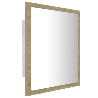 Specchio da Bagno LED Rovere Sonoma 40x8,5x37 cm in Acrilico