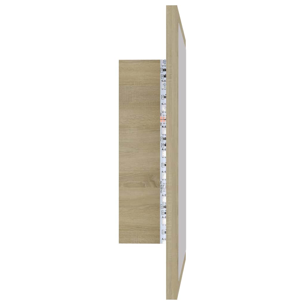 Specchio da Bagno LED Rovere Sonoma 40x8,5x37 cm in Acrilico