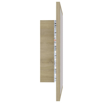 Specchio da Bagno LED Rovere Sonoma 40x8,5x37 cm in Acrilico
