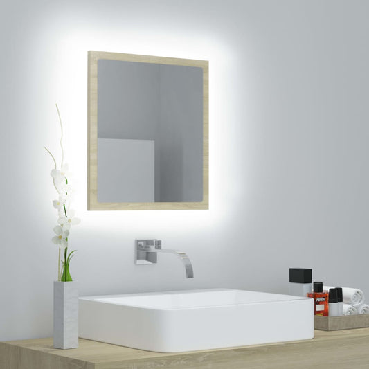 Specchio da Bagno LED Rovere Sonoma 40x8,5x37 cm in Acrilico - homemem39