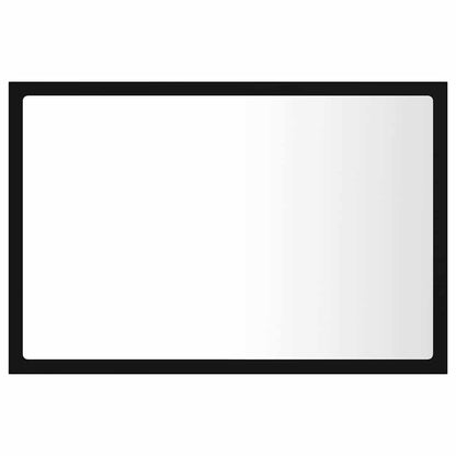 Specchio da Bagno a LED Nero 60x8,5x37 cm in Acrilico