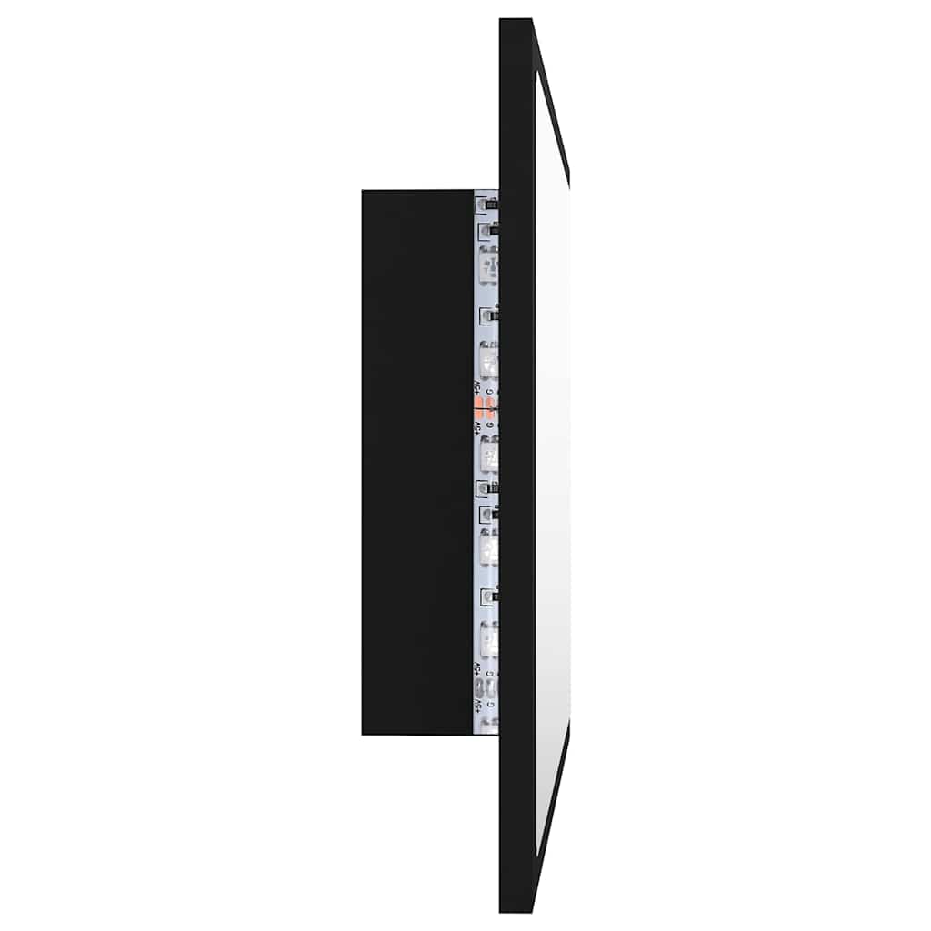 Specchio da Bagno a LED Nero 60x8,5x37 cm in Acrilico | homemem39