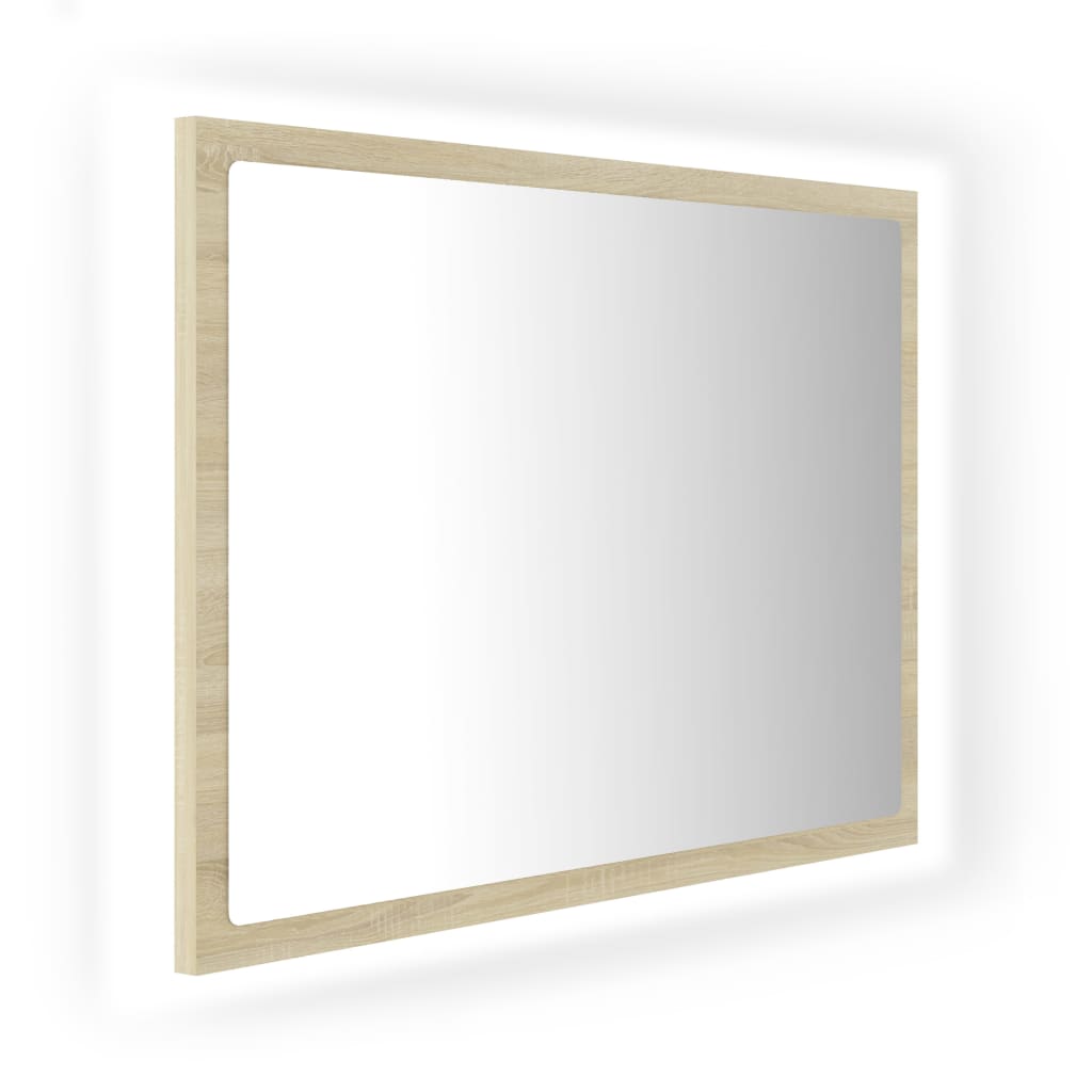 Specchio da Bagno LED Rovere Sonoma 60x8,5x37 cm in Acrilico | homemem39