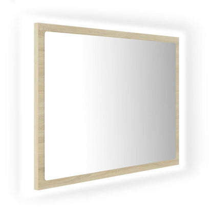 Specchio da Bagno LED Rovere Sonoma 60x8,5x37 cm in Acrilico | homemem39