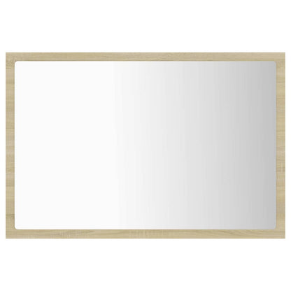 Specchio da Bagno LED Rovere Sonoma 60x8,5x37 cm in Acrilico
