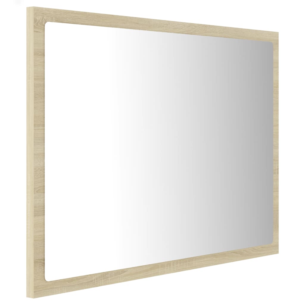 Specchio da Bagno LED Rovere Sonoma 60x8,5x37 cm in Acrilico