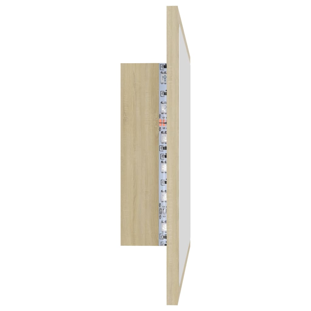 Specchio da Bagno LED Rovere Sonoma 60x8,5x37 cm in Acrilico | homemem39