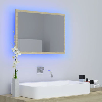 Specchio da Bagno LED Rovere Sonoma 60x8,5x37 cm in Acrilico | homemem39