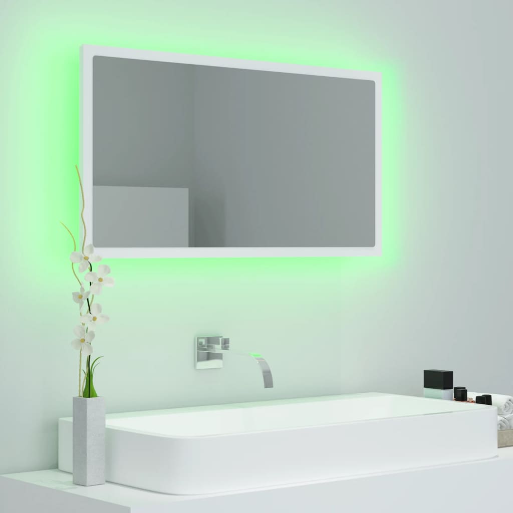 Specchio da Bagno con LED Bianco 80x8,5x37 cm in Acrilico | homemem39