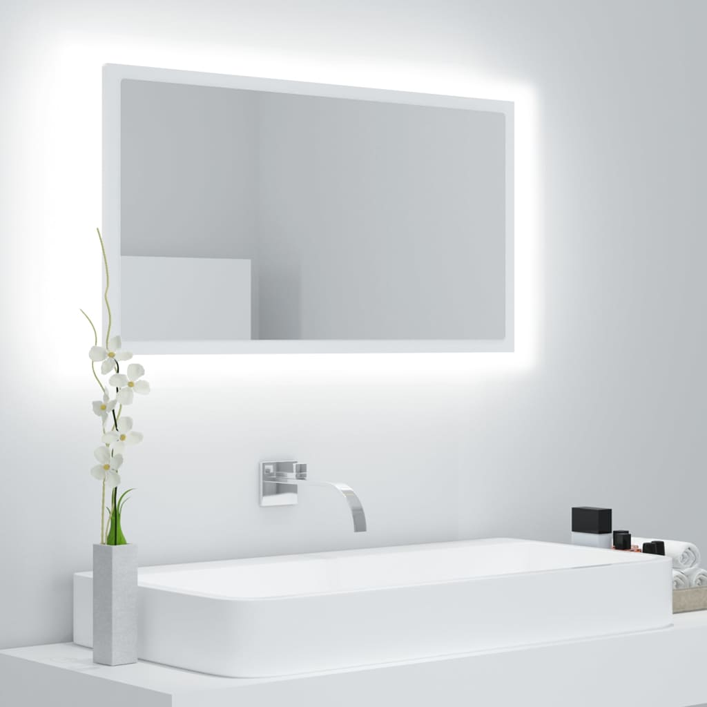 Specchio da Bagno con LED Bianco 80x8,5x37 cm in Acrilico | homemem39