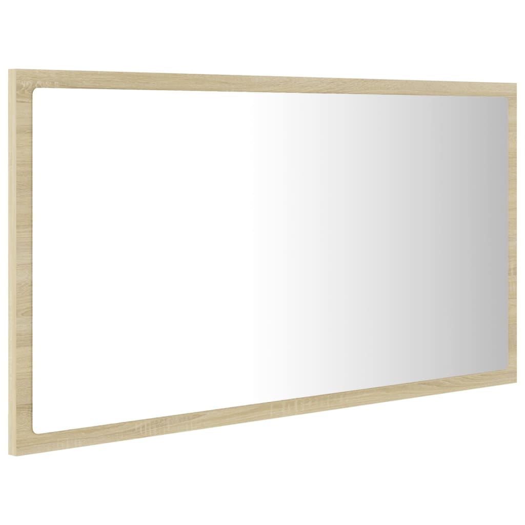 Specchio da Bagno LED Rovere Sonoma 80x8,5x37 cm in Acrilico - homemem39