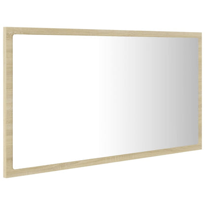 Specchio da Bagno LED Rovere Sonoma 80x8,5x37 cm in Acrilico - homemem39