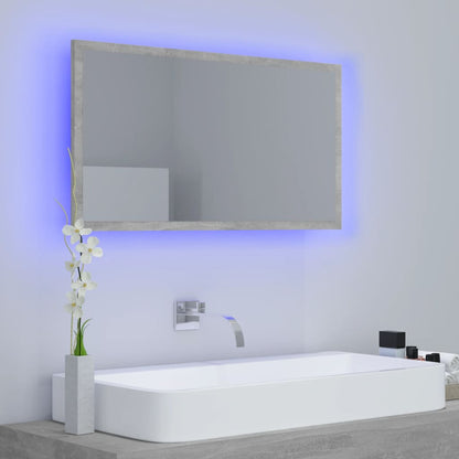 Specchio da Bagno a LED Grigio 80x8,5x37 cm in Acrilico | homemem39