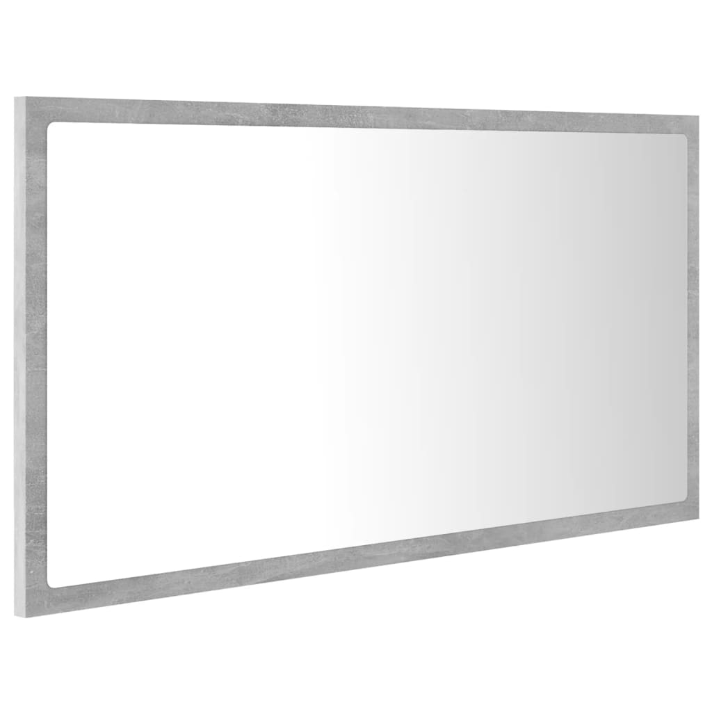 Specchio da Bagno a LED Grigio 80x8,5x37 cm in Acrilico | homemem39