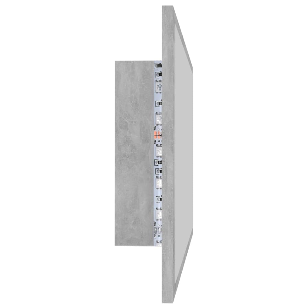 Specchio da Bagno a LED Grigio 80x8,5x37 cm in Acrilico | homemem39