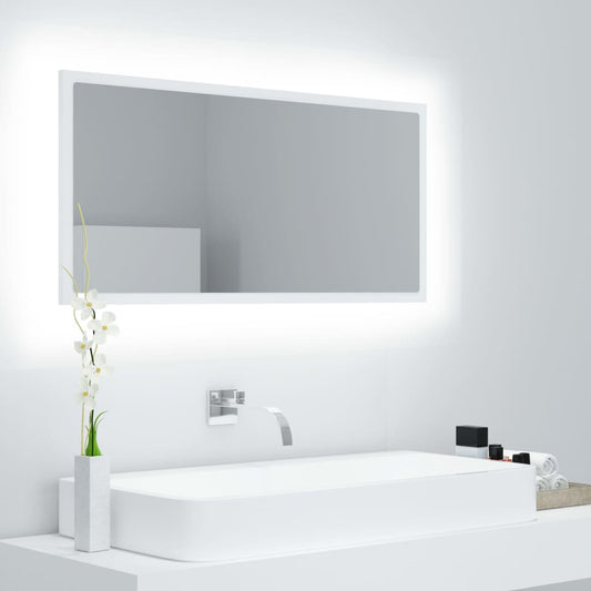 Specchio da Bagno con LED Bianco 90x8,5x37 cm in Acrilico - homemem39