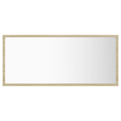 Specchio da Bagno LED Rovere Sonoma 90x8,5x37 cm in Acrilico