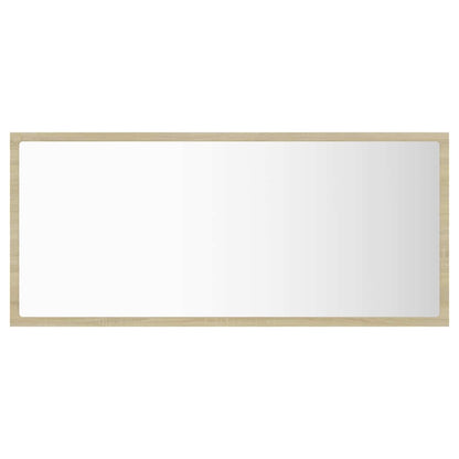 Specchio da Bagno LED Rovere Sonoma 90x8,5x37 cm in Acrilico