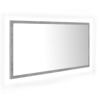 Specchio da Bagno a LED Grigio 90x8,5x37 cm in Acrilico | homemem39