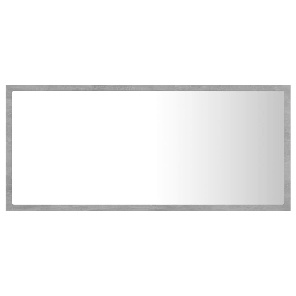 Specchio da Bagno a LED Grigio 90x8,5x37 cm in Acrilico