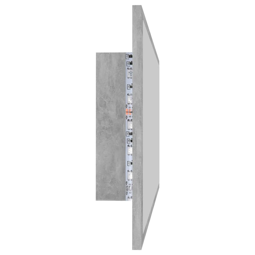 Specchio da Bagno a LED Grigio 90x8,5x37 cm in Acrilico | homemem39