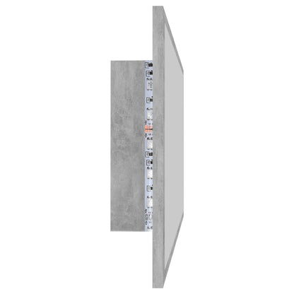 Specchio da Bagno a LED Grigio 90x8,5x37 cm in Acrilico