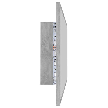 Specchio da Bagno a LED Grigio 90x8,5x37 cm in Acrilico