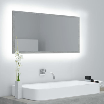 Specchio da Bagno a LED Grigio 90x8,5x37 cm in Acrilico | homemem39