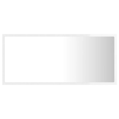 Specchio da Bagno LED Bianco Lucido 90x8,5x37 cm in Acrilico - homemem39