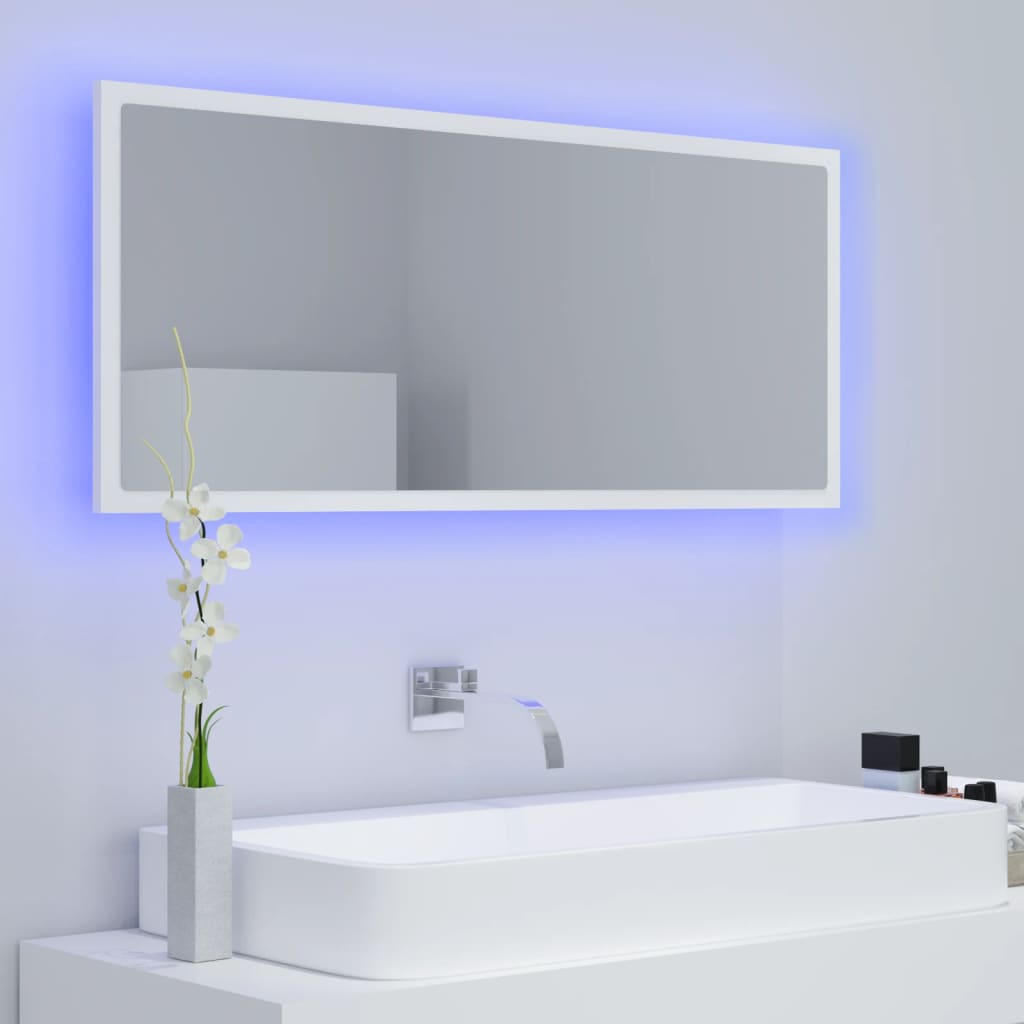 Specchio da Bagno con LED Bianco 100x8,5x37 cm in Acrilico | homemem39