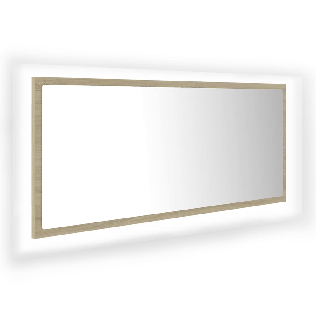 Specchio da Bagno LED Rovere Sonoma 100x8,5x37 cm in Acrilico | homemem39