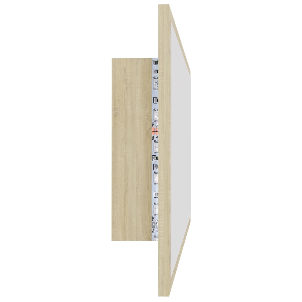 Specchio da Bagno LED Rovere Sonoma 100x8,5x37 cm in Acrilico | homemem39