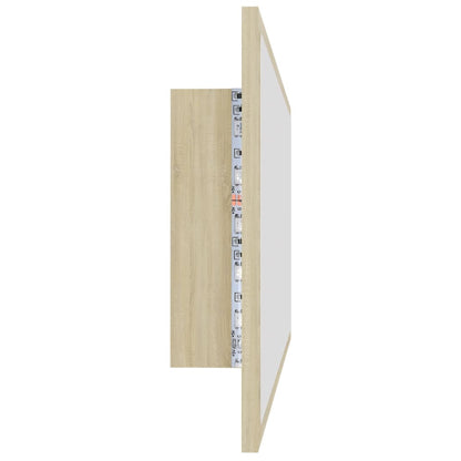 Specchio da Bagno LED Rovere Sonoma 100x8,5x37 cm in Acrilico | homemem39