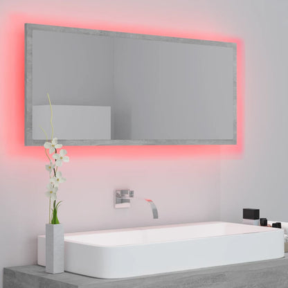 Specchio da Bagno a LED Grigio 100x8,5x37 cm in Acrilico | homemem39