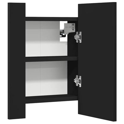 Armadietto a Specchio con Luci LED Nero 40x12x45 cm in Acrilico