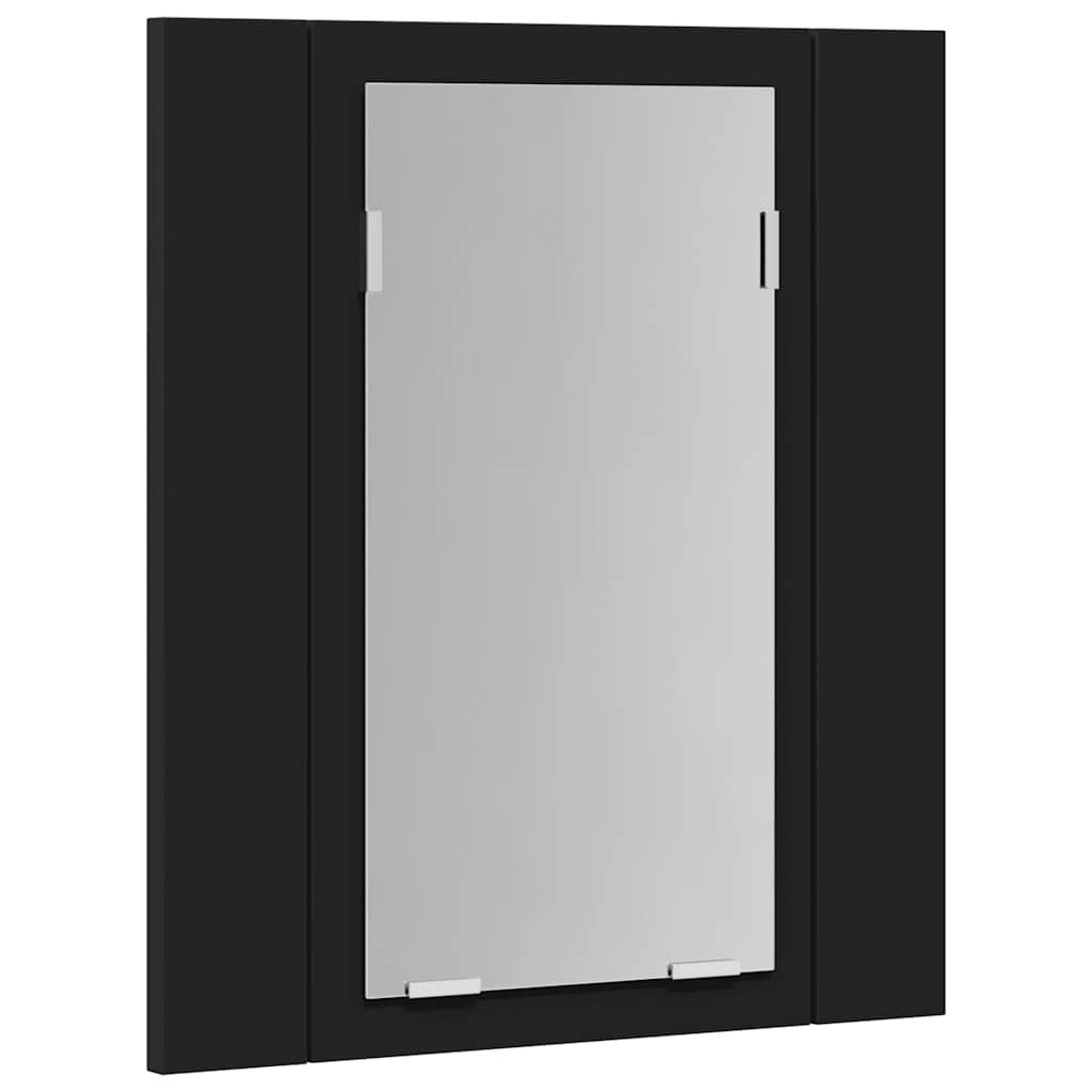 Armadietto a Specchio con Luci LED Nero 40x12x45 cm in Acrilico