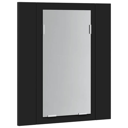 Armadietto a Specchio con Luci LED Nero 40x12x45 cm in Acrilico