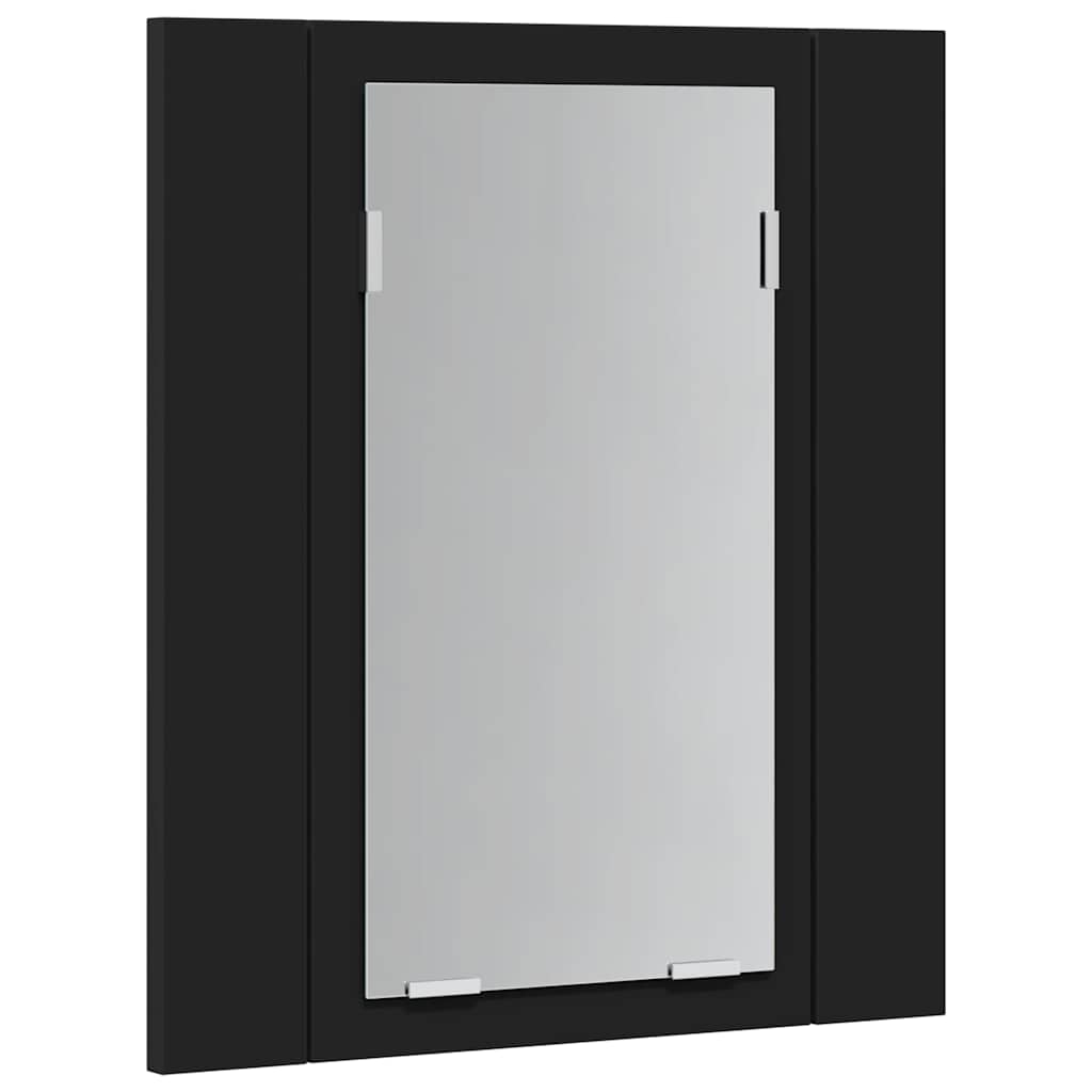 Armadietto a Specchio con Luci LED Nero 40x12x45 cm in Acrilico