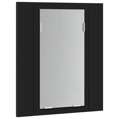 Armadietto a Specchio con Luci LED Nero 40x12x45 cm in Acrilico