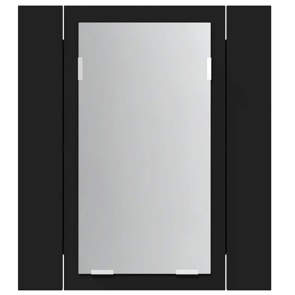Armadietto a Specchio con Luci LED Nero 40x12x45 cm in Acrilico