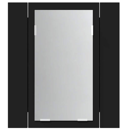 Armadietto a Specchio con Luci LED Nero 40x12x45 cm in Acrilico